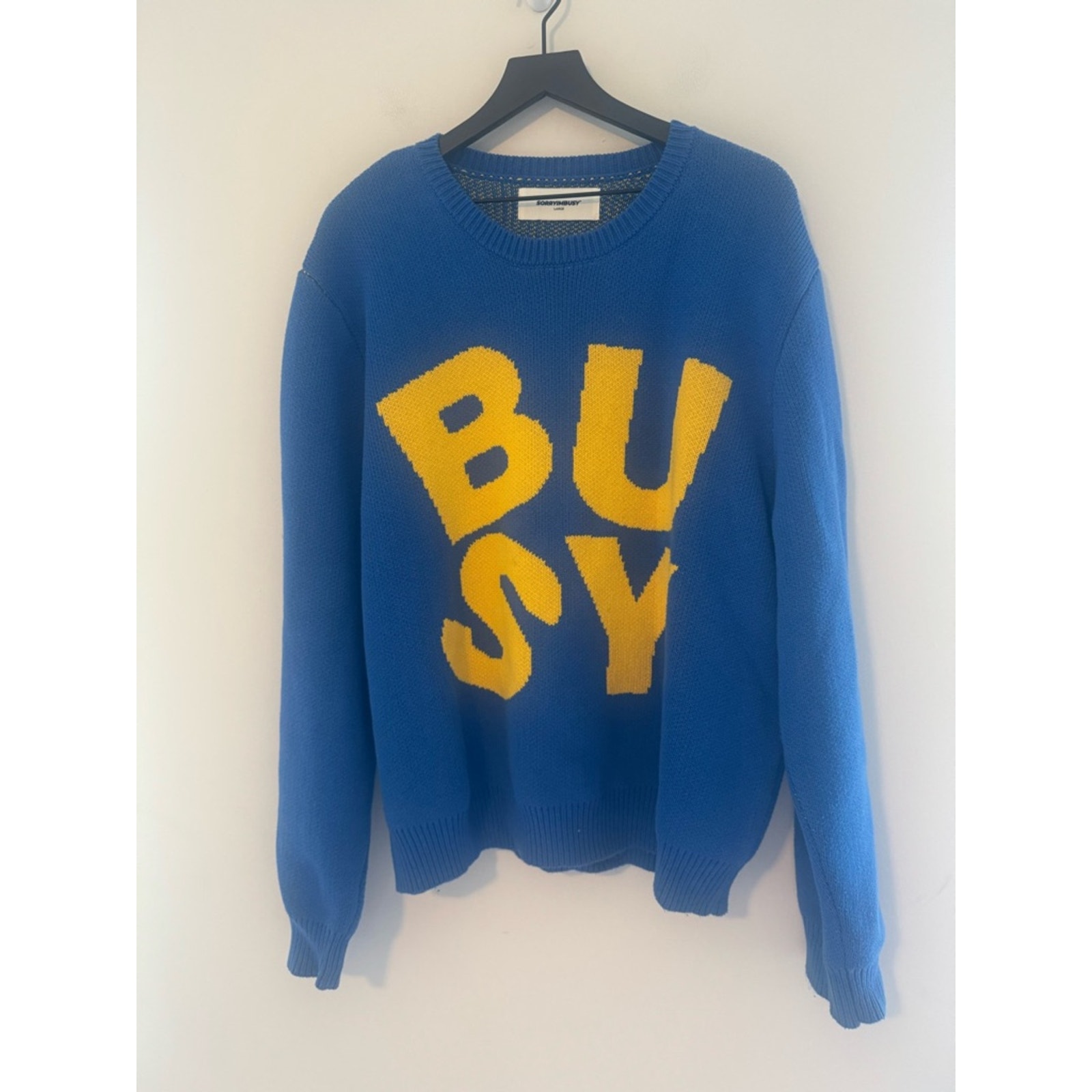 Sorryimbusy Spellout Knit - Royal Busy Sweater Large — image 5 of 8